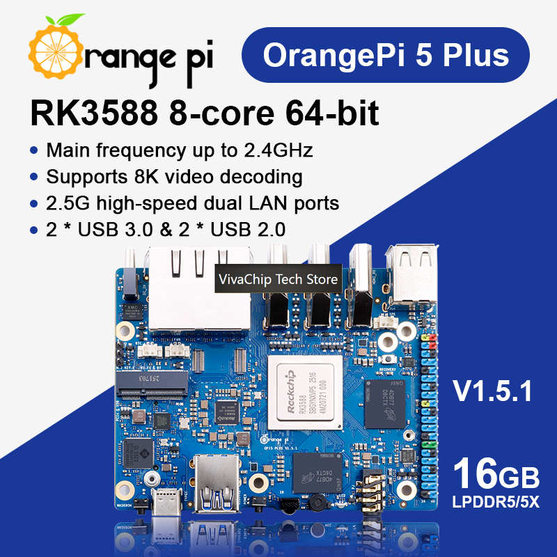 Модуль VivaChip TechOrange Pi  – обзор и цена Orange Pi 5 Plus 16Gb