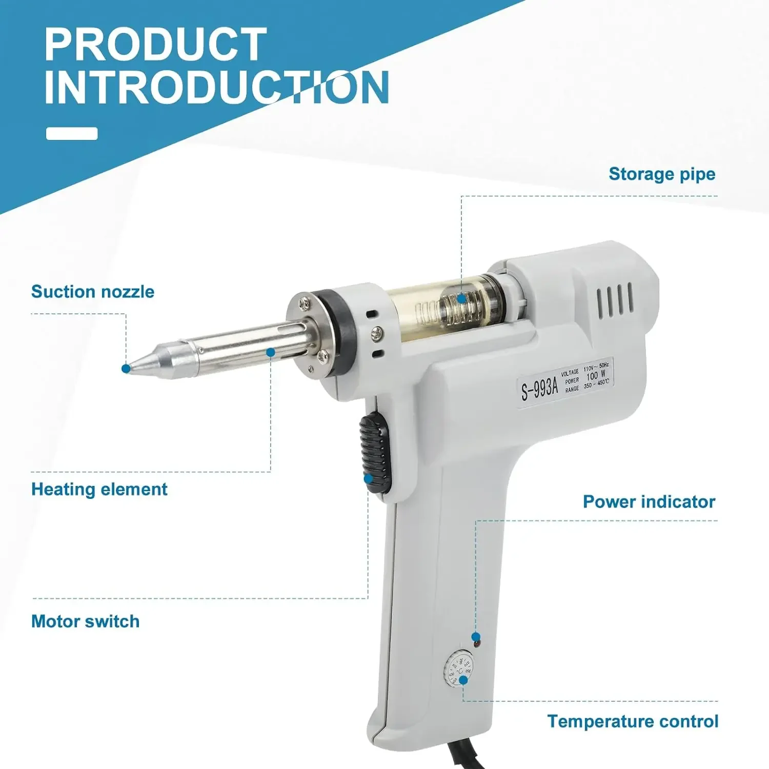 S-998P Двухнасосный электричес – обзор и цена Desoldering Gun Vacuum Electric